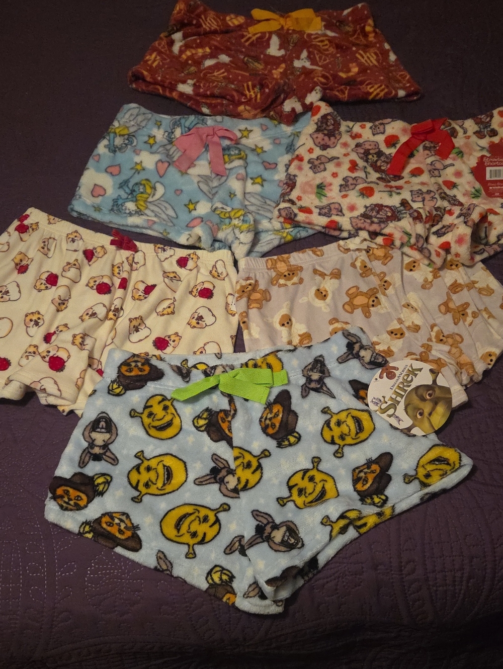 Shrek Blue Plush Lounge Shorts with Green Brand New Never Worn.
